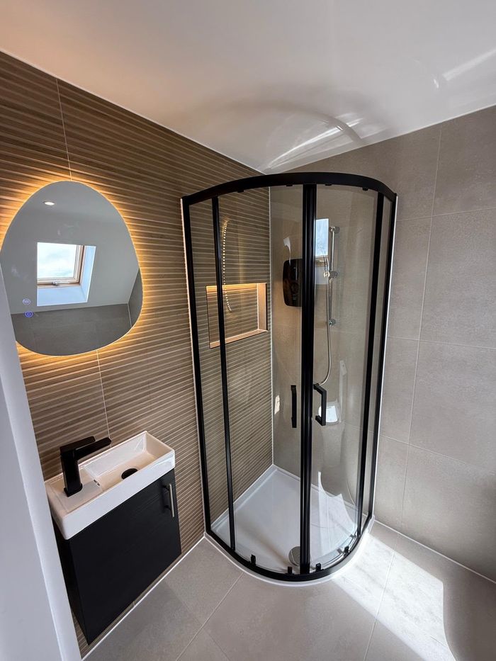 Completed en-suite shower room in the converted loft